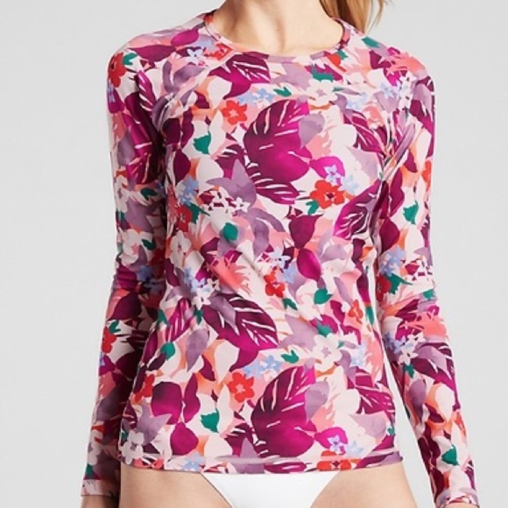 Athleta Daybreak‎ Tropic Rashguard Long Sleeve Women Sz M